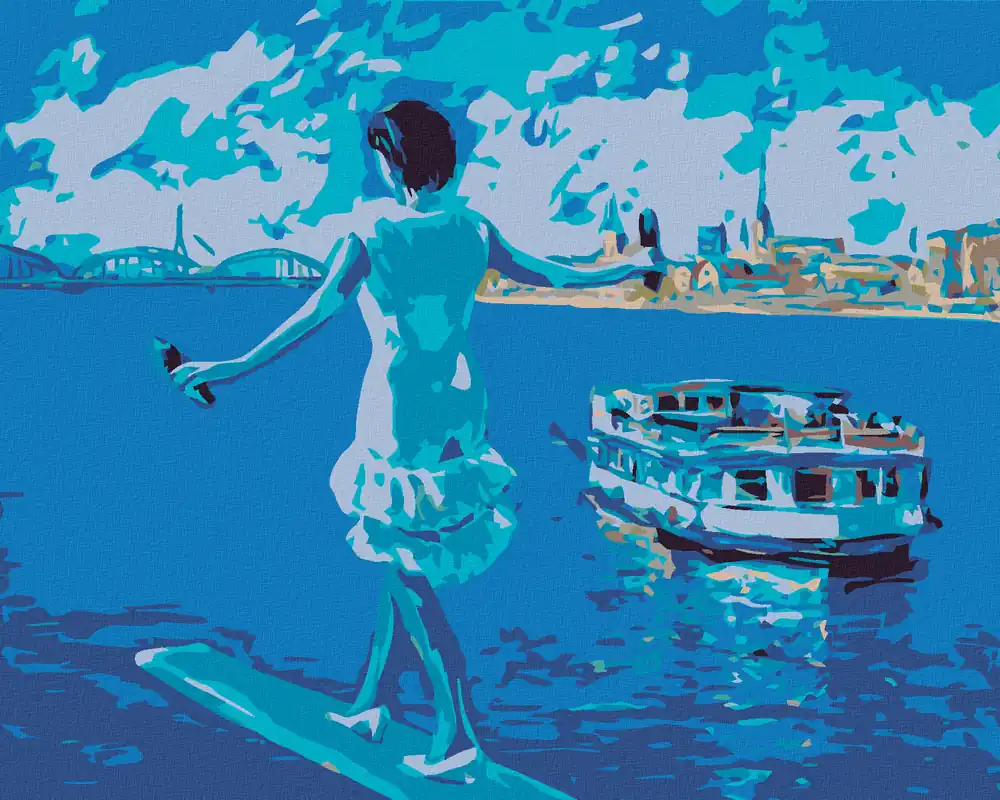 Diamond painting – BALANCIEREN ÜBER DEM MEER UND SCHWIMMENDES SCHIFF Ausverkauf