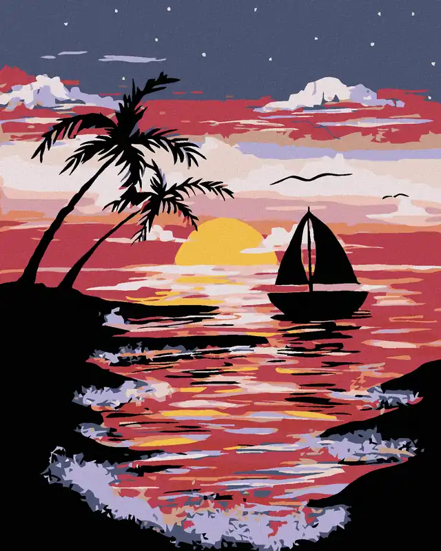 Neue Ware Diamond painting – SEGELBOOT BEI EBBE