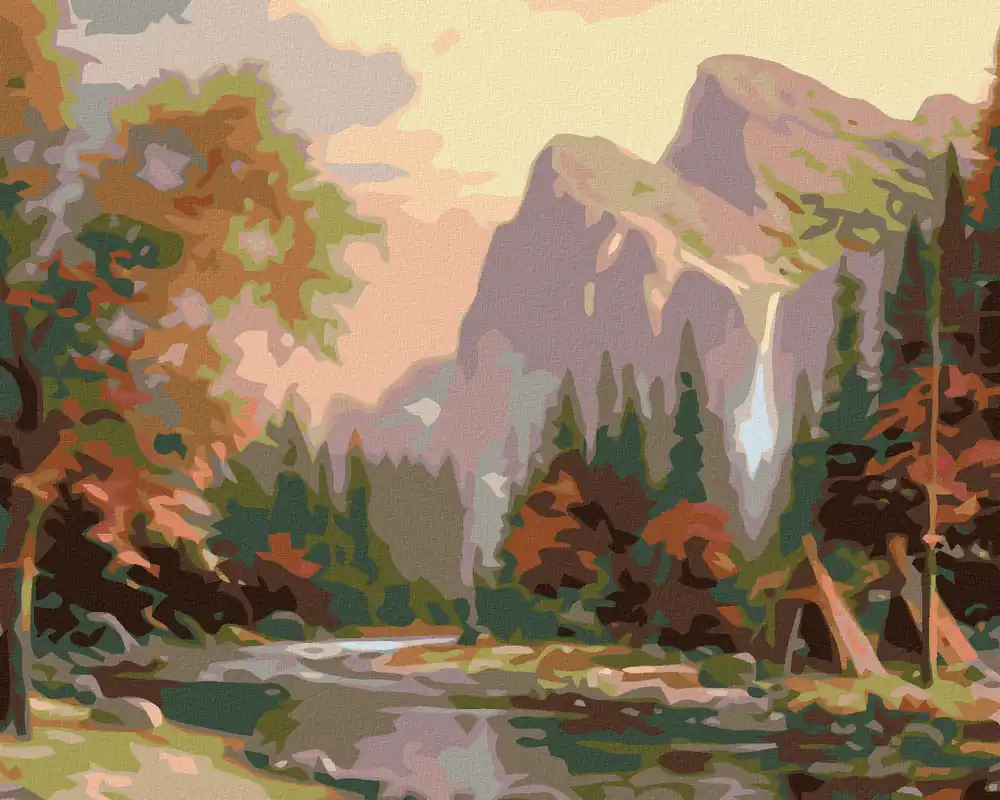 Meistverkauft Diamond painting – TIPI UNTER DEN BERGEN