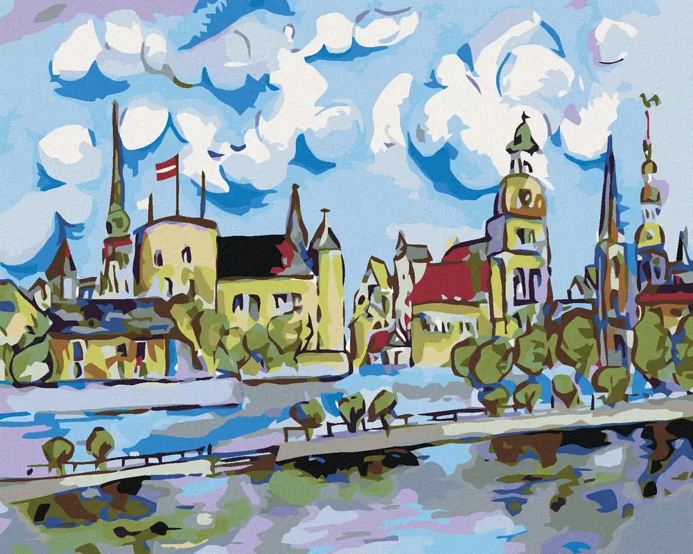 Diamond painting – WEG ZUR STADT Solange Der Vorrat Reicht