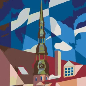 Original Diamond painting - DACH VOM HAUS UND HIMMEL