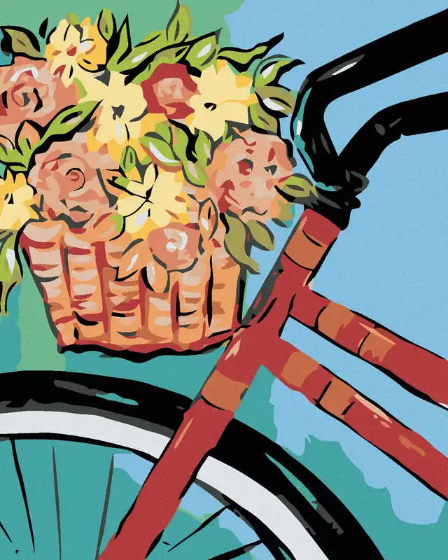 Diamond painting – FAHRRAD MIT BLUMENKÖRBCHEN Letzte Chance