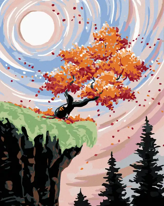 Markenprodukt Diamond painting – BAUM AM FUß DES FELSENS