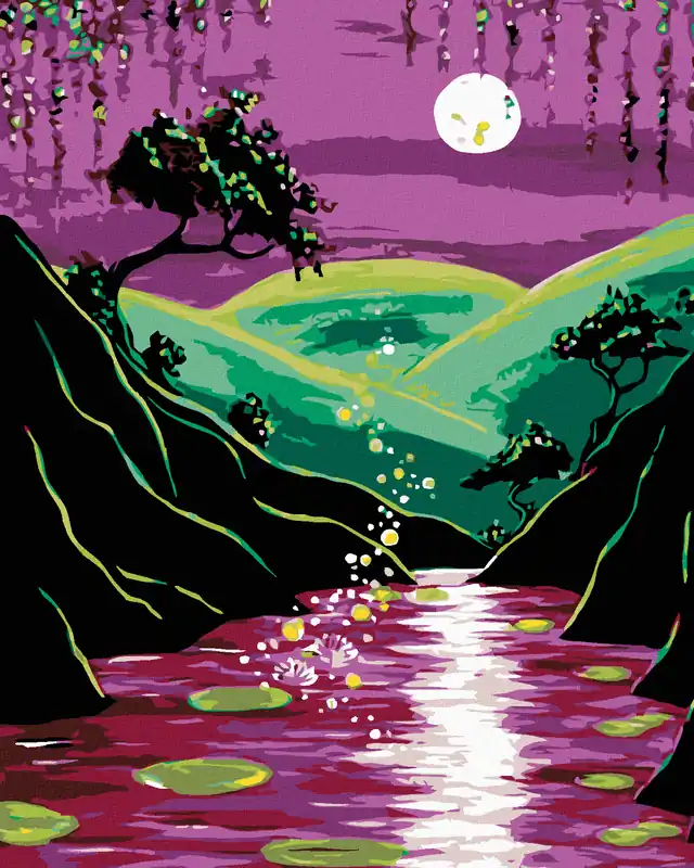 Sichere Zahlung Diamond painting – NÄCHTLICHE NATUR UND VOLLMOND