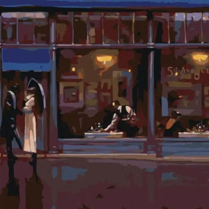 Diamond painting - NACHTS VOR DEM RESTAURANT Beliebt