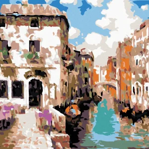 Diamond painting - FLUSS FLIEßEND DURCH DIE STADT Billig