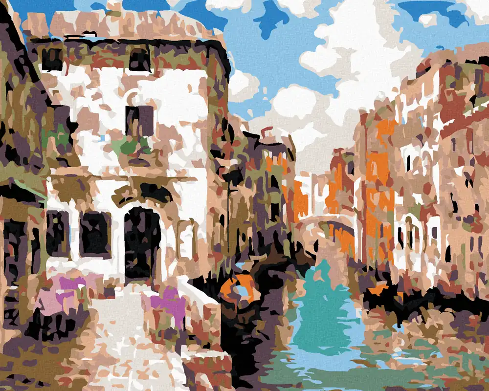 Diamond painting – FLUSS FLIEßEND DURCH DIE STADT Billig