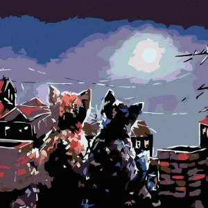 Diamond painting - KÄTZCHEN AUF DEM DACH Kracherpreis