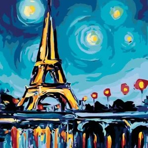Diamond painting - EIFFELTURM MIT STERNEN Rabatt
