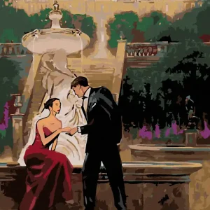 Diamond painting - RENDEZVOUS VOR DER FONTÄNE Original