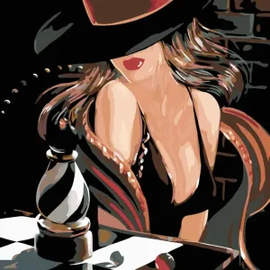 Knallerangebot Diamond painting - SEXY SCHACHSPIELERIN