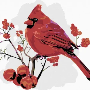 Diamond painting - ROTES VÖGLEIN IN VOGELBEEREN Saisonangebot
