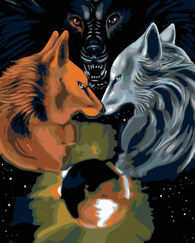 Diamond painting – DREI WÖLFE Premium