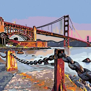 Diamond painting - AM MEER UNTER DER BRÜCKE Kostenloser Versand