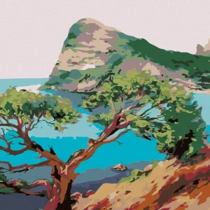 Diamond painting - HOCHGEWACHSENER BAUM AM MEER Online Kaufen