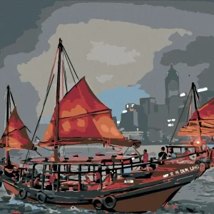 Rabatt Diamond painting - SCHIFF AN DER STADT