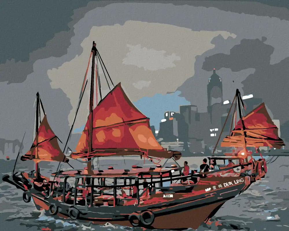 Rabatt Diamond painting – SCHIFF AN DER STADT