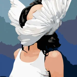 Diamond painting - FRAU MIT FLÜGELN Preisreduziert