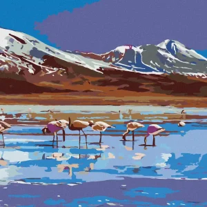 Hochwertig Diamond painting - SEE MIT FLAMINGOS