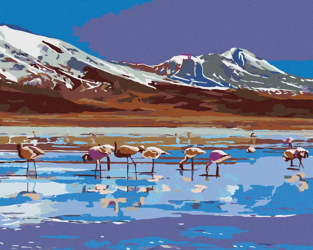 Hochwertig Diamond painting – SEE MIT FLAMINGOS