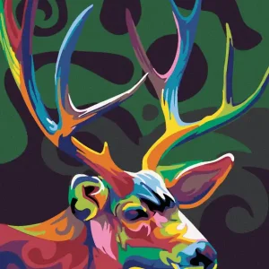 Diamond painting - FARBIGER HIRSCH Kracherpreis