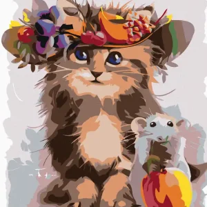 Diamond painting - EINE KATZE UND MAUS Kostenloser Versand