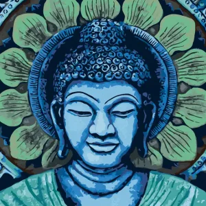 Diamond painting - GRÜNBLAUER BUDDHA Schnäppchen