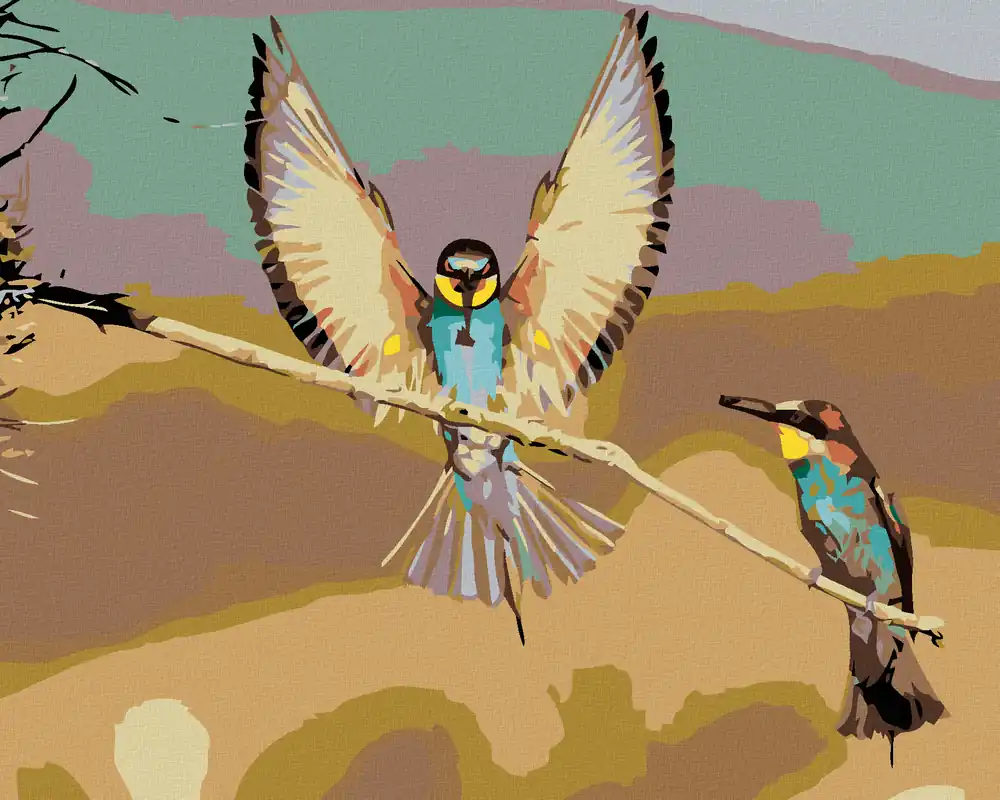 Top-Seller Diamond painting – ZWEI VÖGLEIN AUF TROCKENEM AST