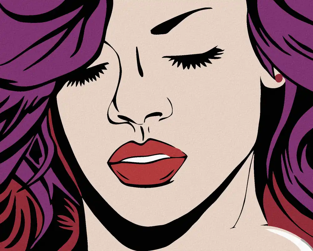 Knallerangebot Diamond painting – MÄDCHEN UND LILA HAARE