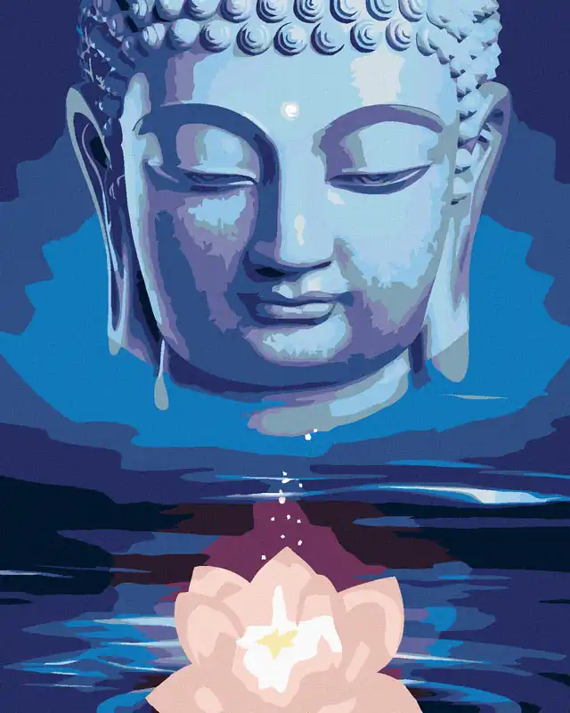 Diamond painting – BLAUER BUDDHA MIT LOTUS Preisknaller
