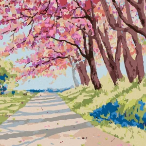 Diamond painting - LANDSCHAFT MIT HIMALAYA-KIRSCHEN Ab Werk