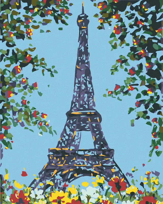 Diamond painting – BLUMIGER EIFFELTURM Schneller Versand