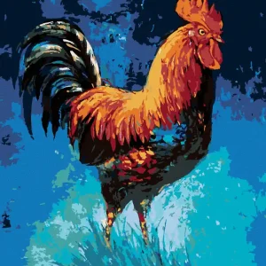 Schnäppchen Diamond painting - HAHN UND BLAUER HIMMEL