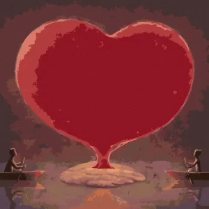 Diamond painting - HERZ UND PAAR AUF BOOTEN Abverkauf