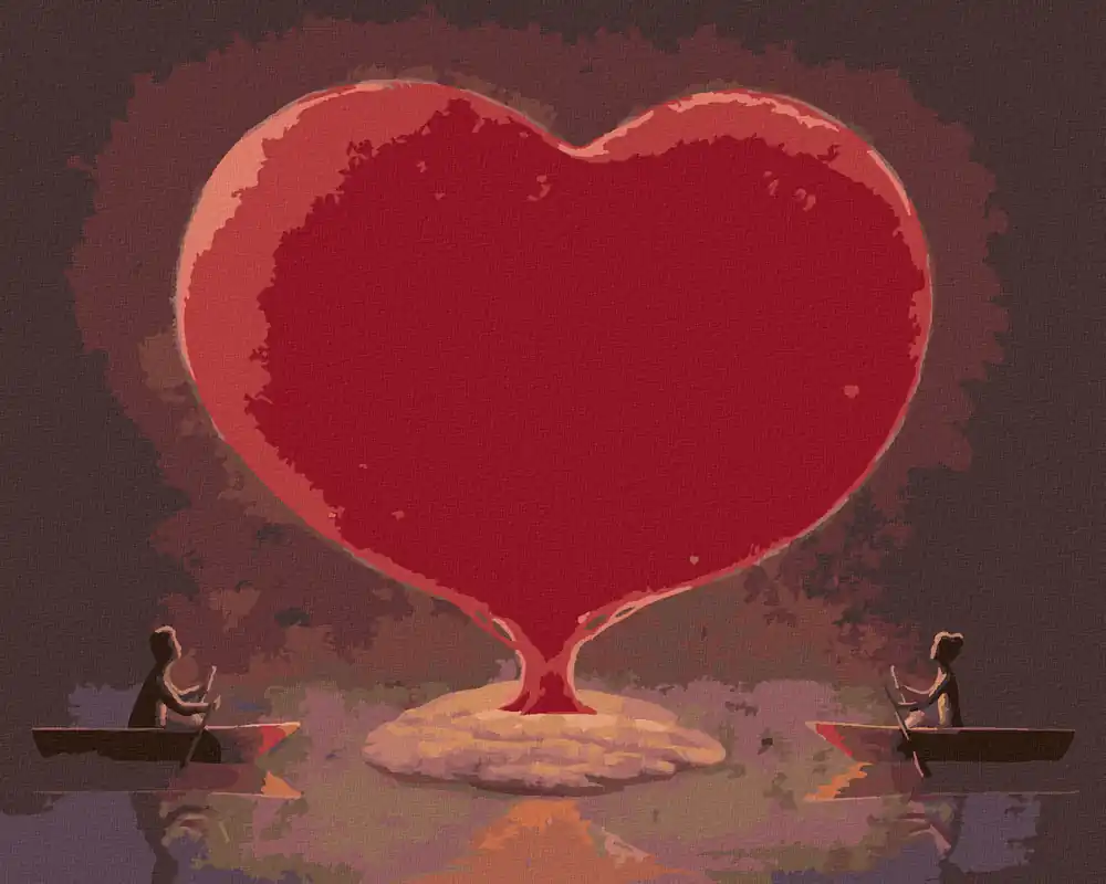 Diamond painting – HERZ UND PAAR AUF BOOTEN Abverkauf