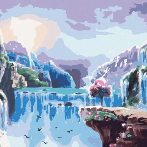 Schnäppchen Diamond painting - MÄRCHENHAFTE LANDSCHAFT MIT WASSERFÄLLEN