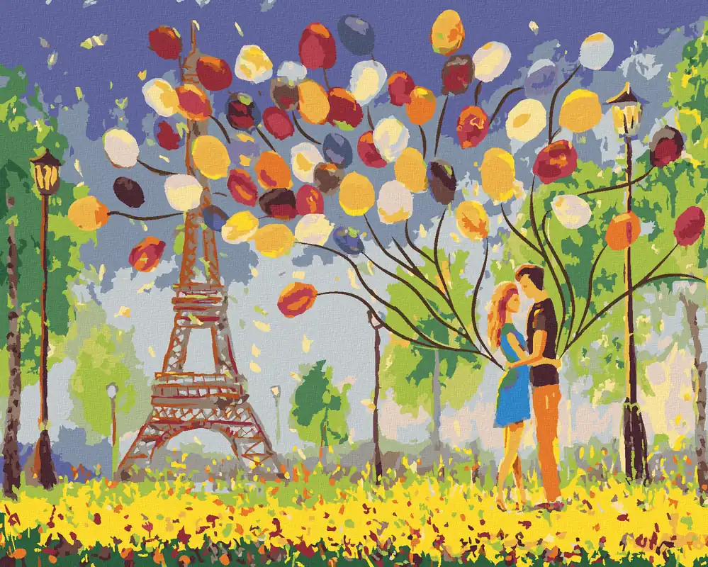 Im Trend Diamond painting – EIN PAAR MIT LUFTBALLONS IN PARIS