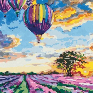 Handgefertigt Diamond painting - HEISSLUFTBALLONS UND LAVENDEL