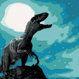 Limited Edition Diamond painting - TYRANNOSAURUS REX BEI NACHT