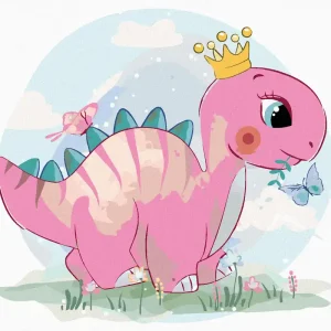Günstig Diamond painting - ROSA DINOSAUR