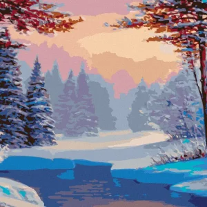 Diamond painting - VERSCHNEITE LANDSCHAFT MIT EINEM FLUSS Schnäppchen