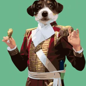 Markenware Diamond painting - KÖNIGLICHER HUND UND HÜHNERKEULE