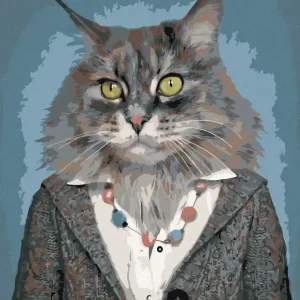 Diamond painting - KATZE IN KLEIDUNG Ab Werk