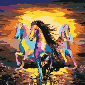 Diamond painting - BUNTE HERDE VON PFERDEN Limited Edition