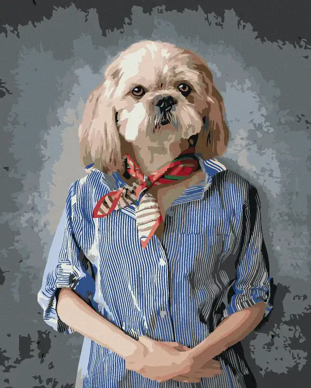 Sonderangebot Diamond painting – HUND IN KLEIDUNG