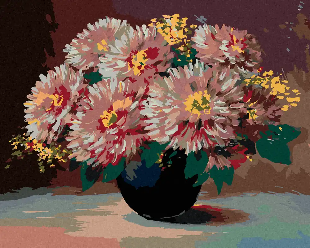 Diamond painting – BLUMEN IN SCHWARZER VASE Aktuell