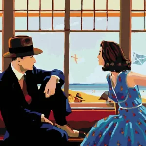 Billig Diamond painting - MEER HINTER DEM FENSTER