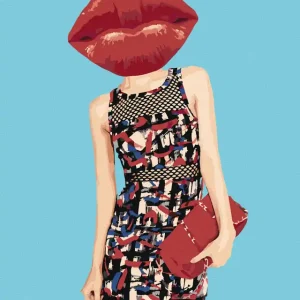 Jetzt Zugreifen Diamond painting - FRAU UND ROTE LIPPEN