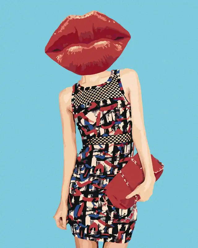 Jetzt Zugreifen Diamond painting – FRAU UND ROTE LIPPEN