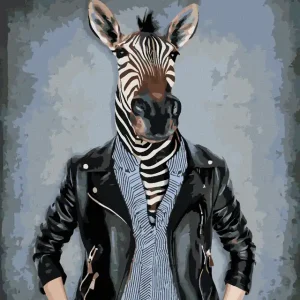 Diamond painting - ZEBRA IN KLEIDUNG Saisonangebot